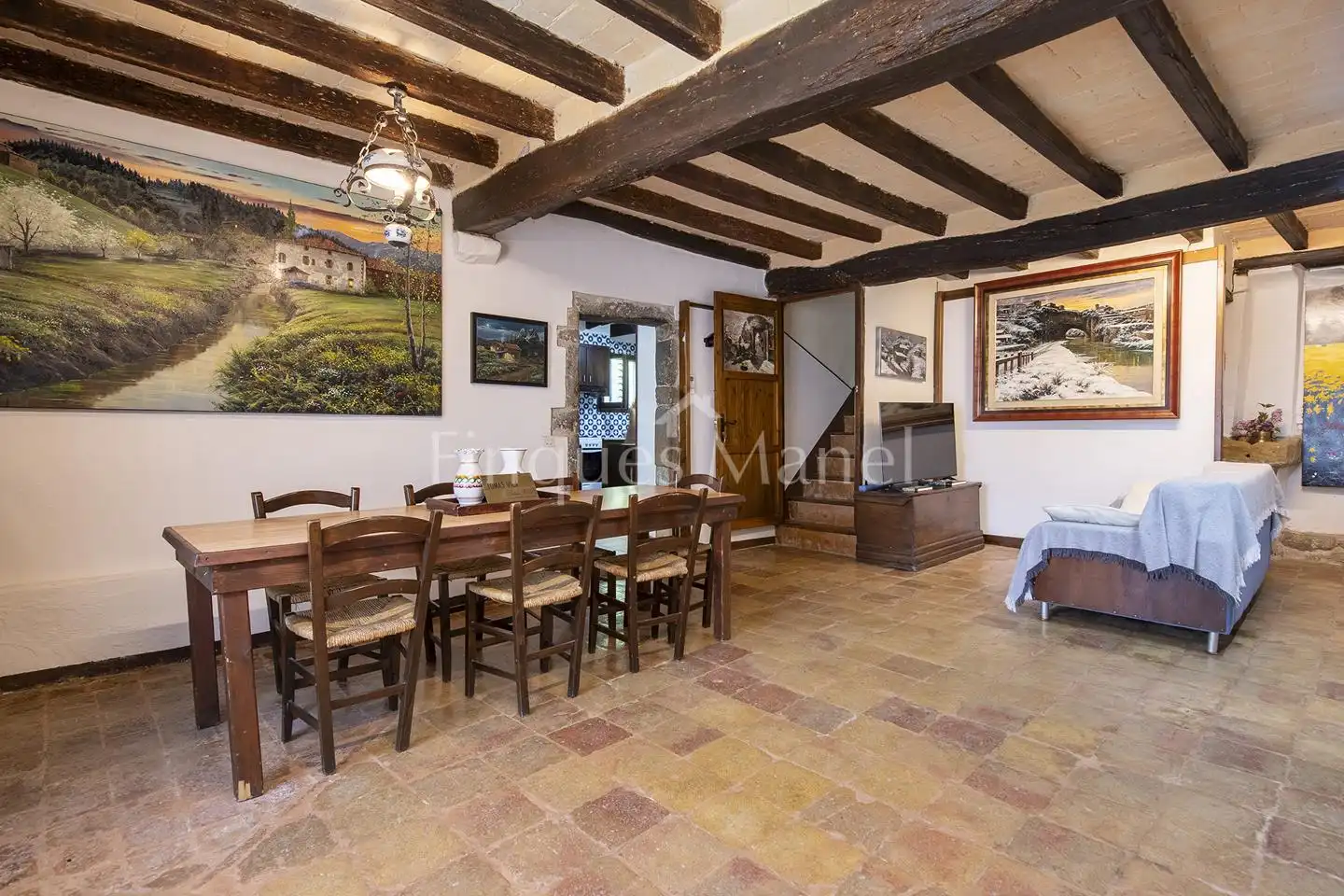 Menjador de Finca rústica en venda en La Cellera de Ter amb Calefacció, Jardí privat i Terrassa