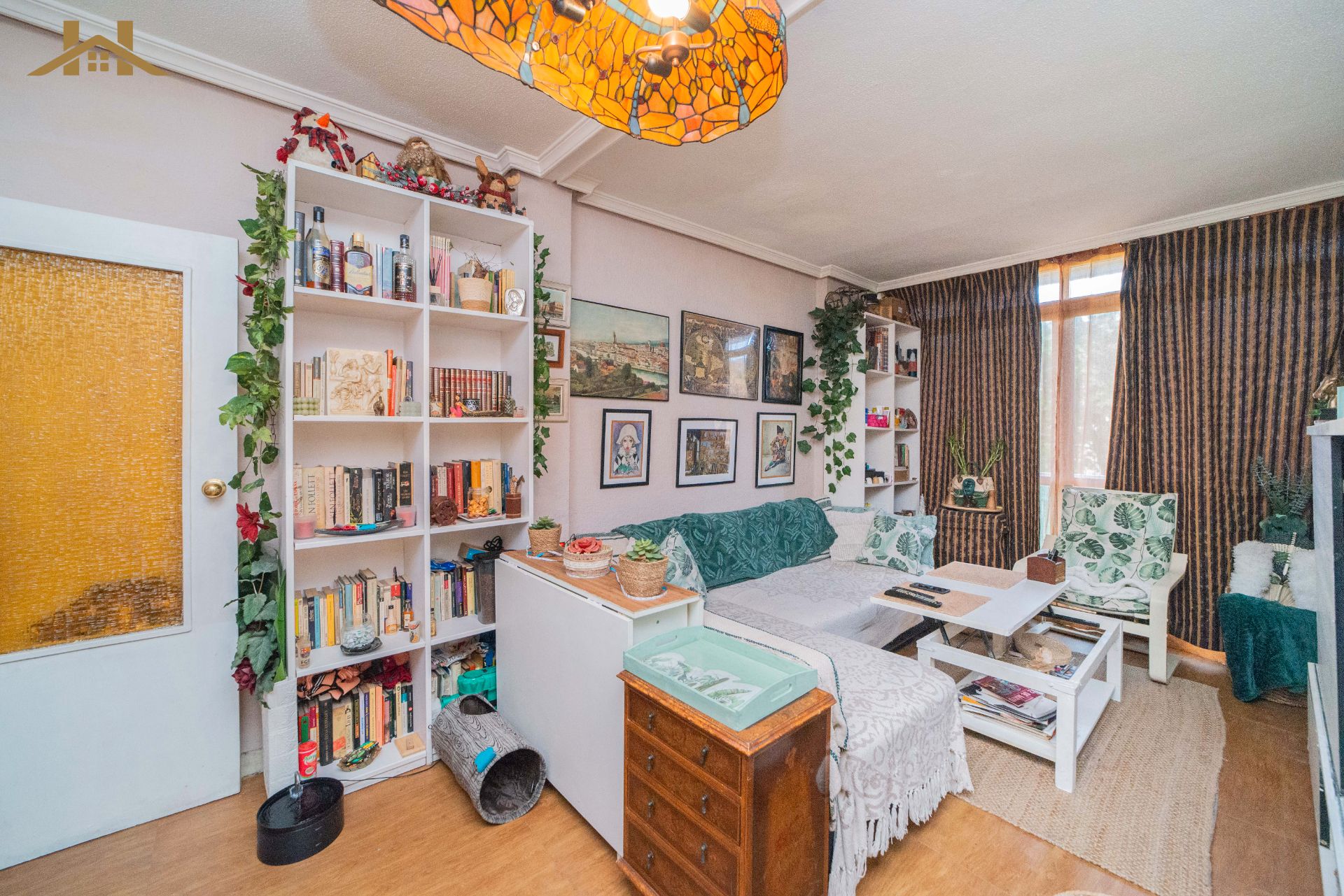 Living room of Flat for sale in Móstoles  with Heating, Parquet flooring and Furnished