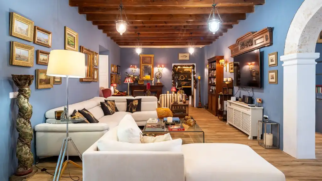 Sala de estar de Finca rústica en venta en  Palma de Mallorca con Aire acondicionado, Jardín privado y Terraza