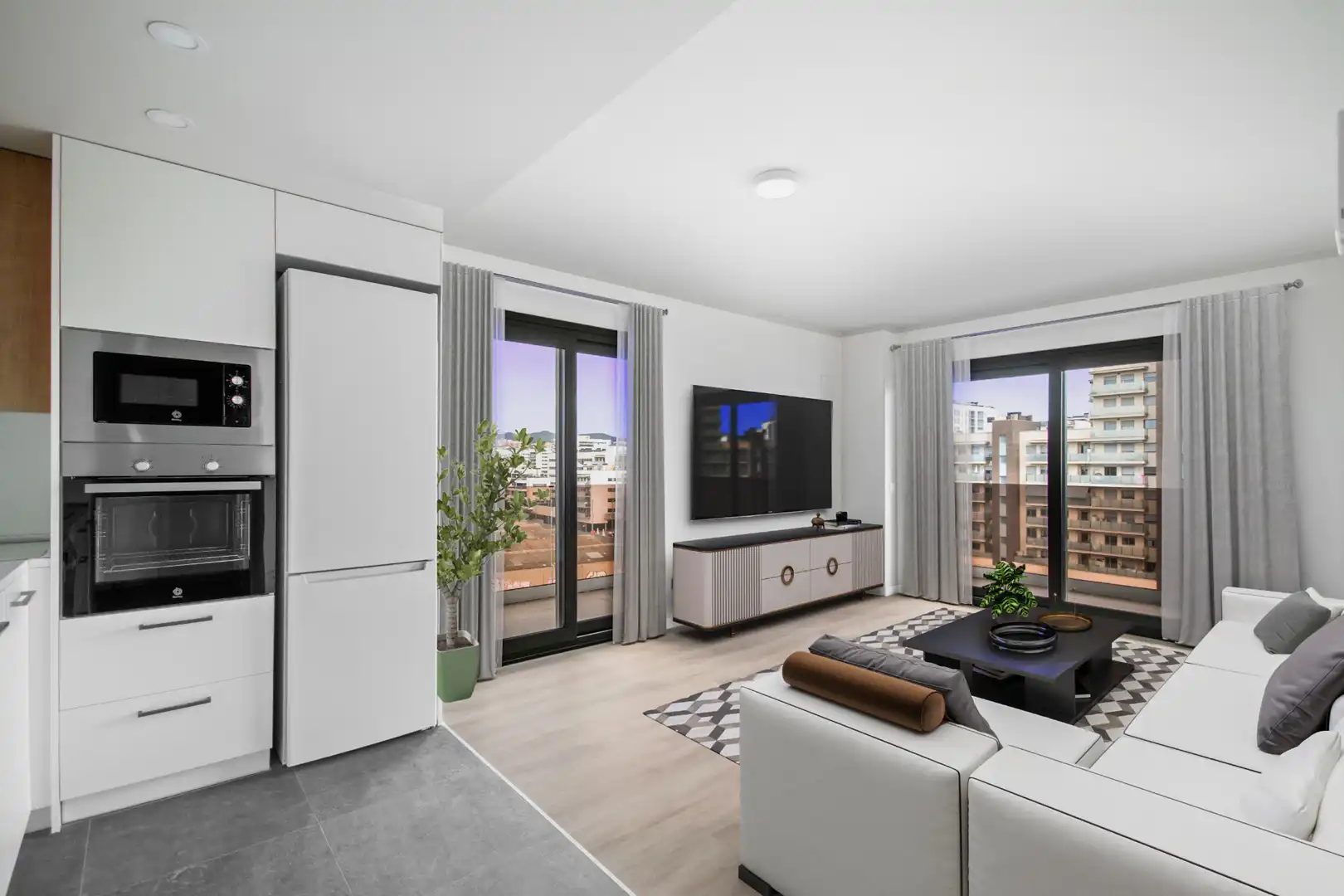 Sala de estar de Piso de alquiler en Badalona con Aire acondicionado, Terraza y Trastero