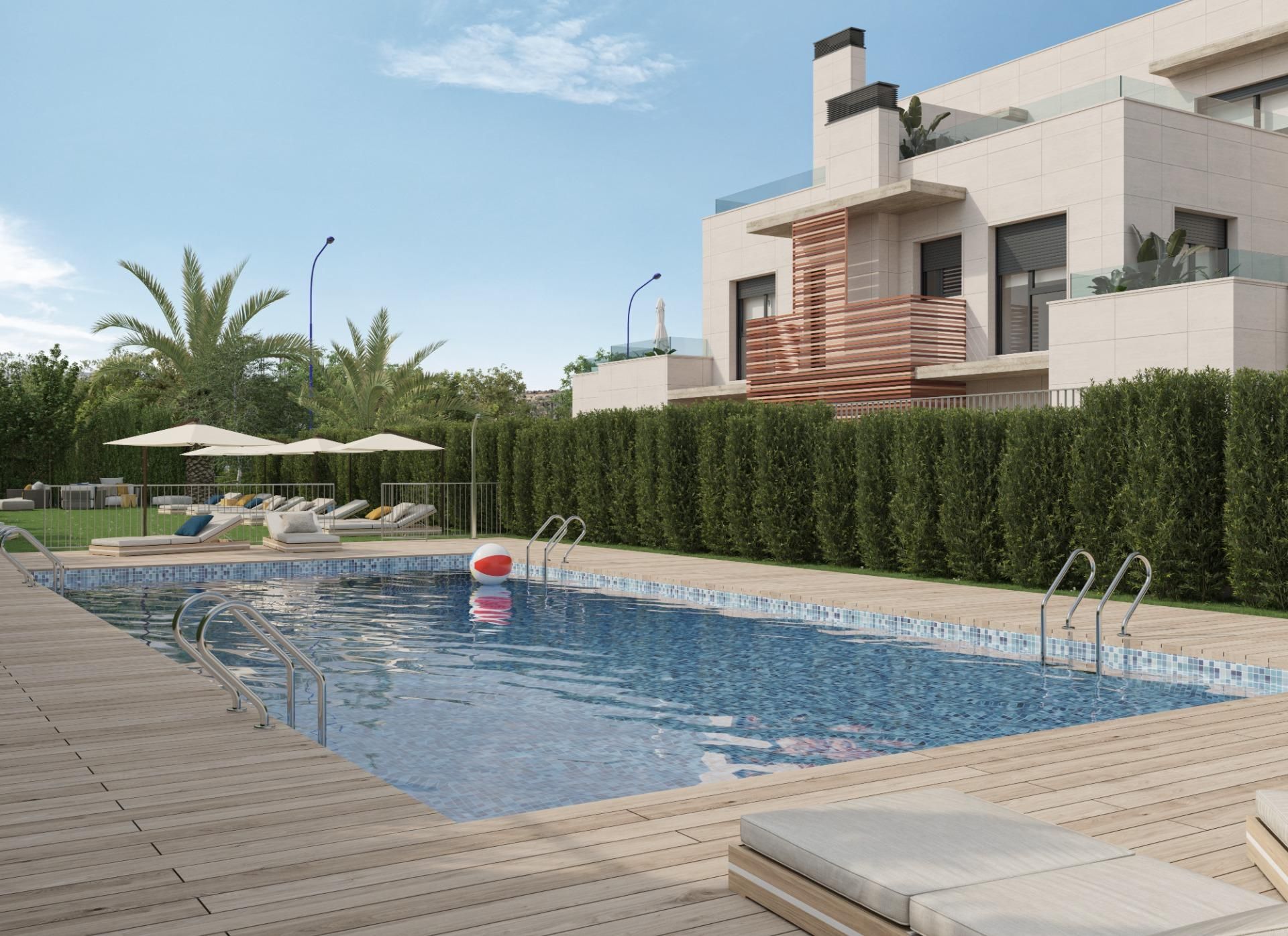 Swimming pool of Flat for sale in Badajoz Capital  with Air Conditioner, Heating and Private garden