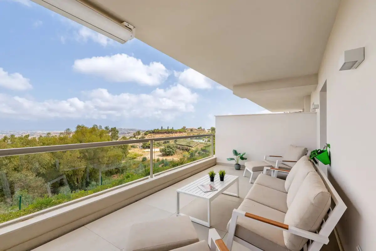 Terraza de Apartamento en venta en Mijas con Aire acondicionado, Amueblado y Piscina comunitaria