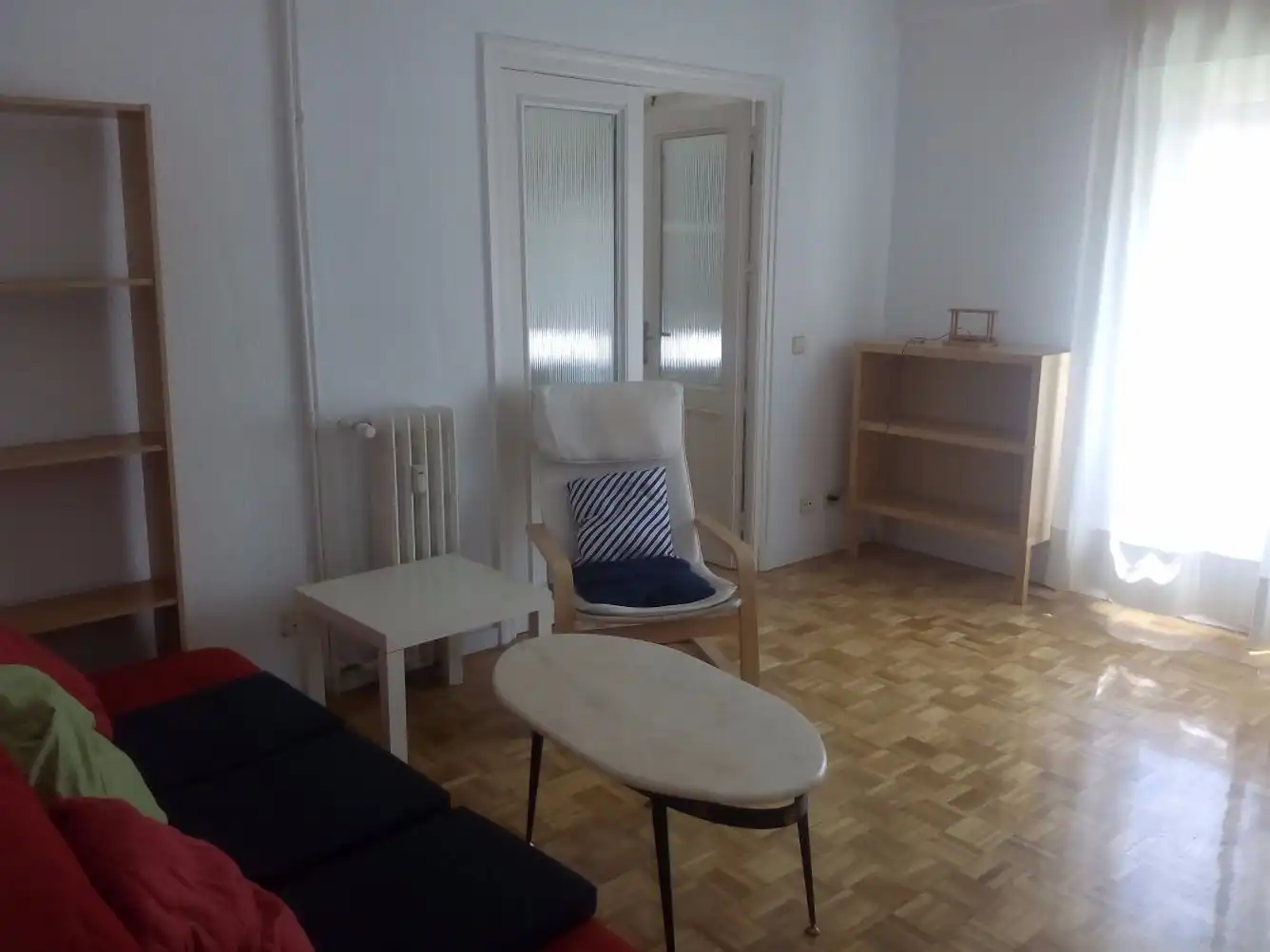 Sala de estar de Piso de alquiler en Madrid con Calefacción, Parquet y Terraza