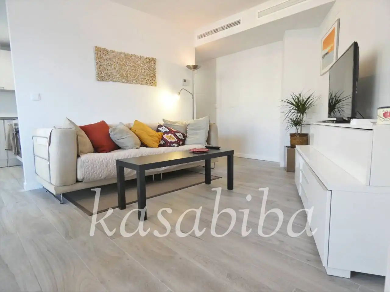 Sala d'estar de Pis de lloguer en  Valencia Capital amb Aire condicionat, Calefacció i Moblat