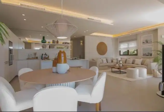Sala de estar de Apartamento de alquiler en Estepona con Aire acondicionado, Calefacción y Jardín privado