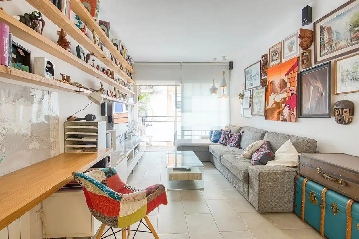 Sala de estar de Ático en venta en Barcelona con Aire acondicionado, Calefacción y Terraza