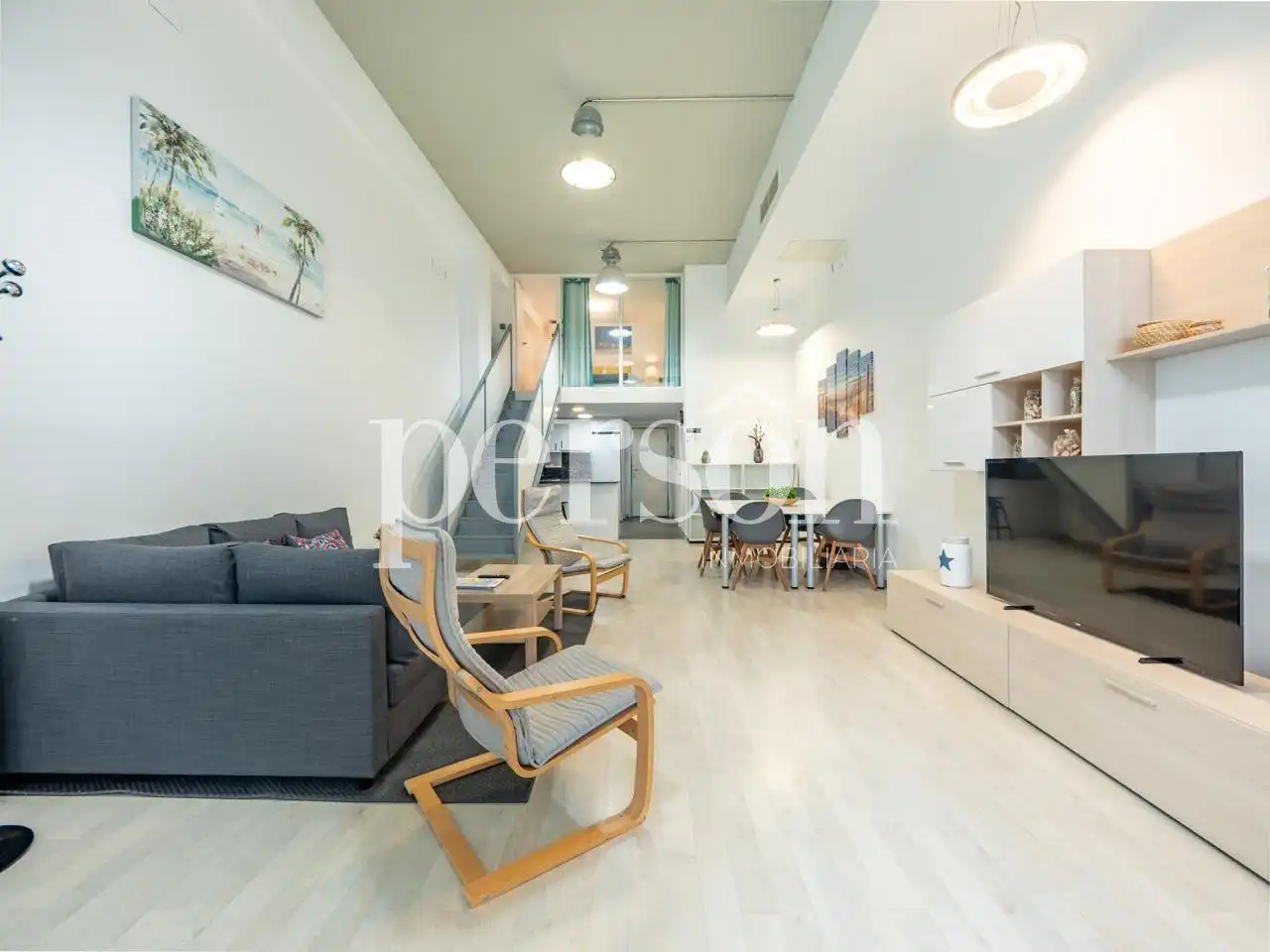 Sala d'estar de Loft de lloguer en Valencia amb Aire condicionat, Calefacció i Terrassa