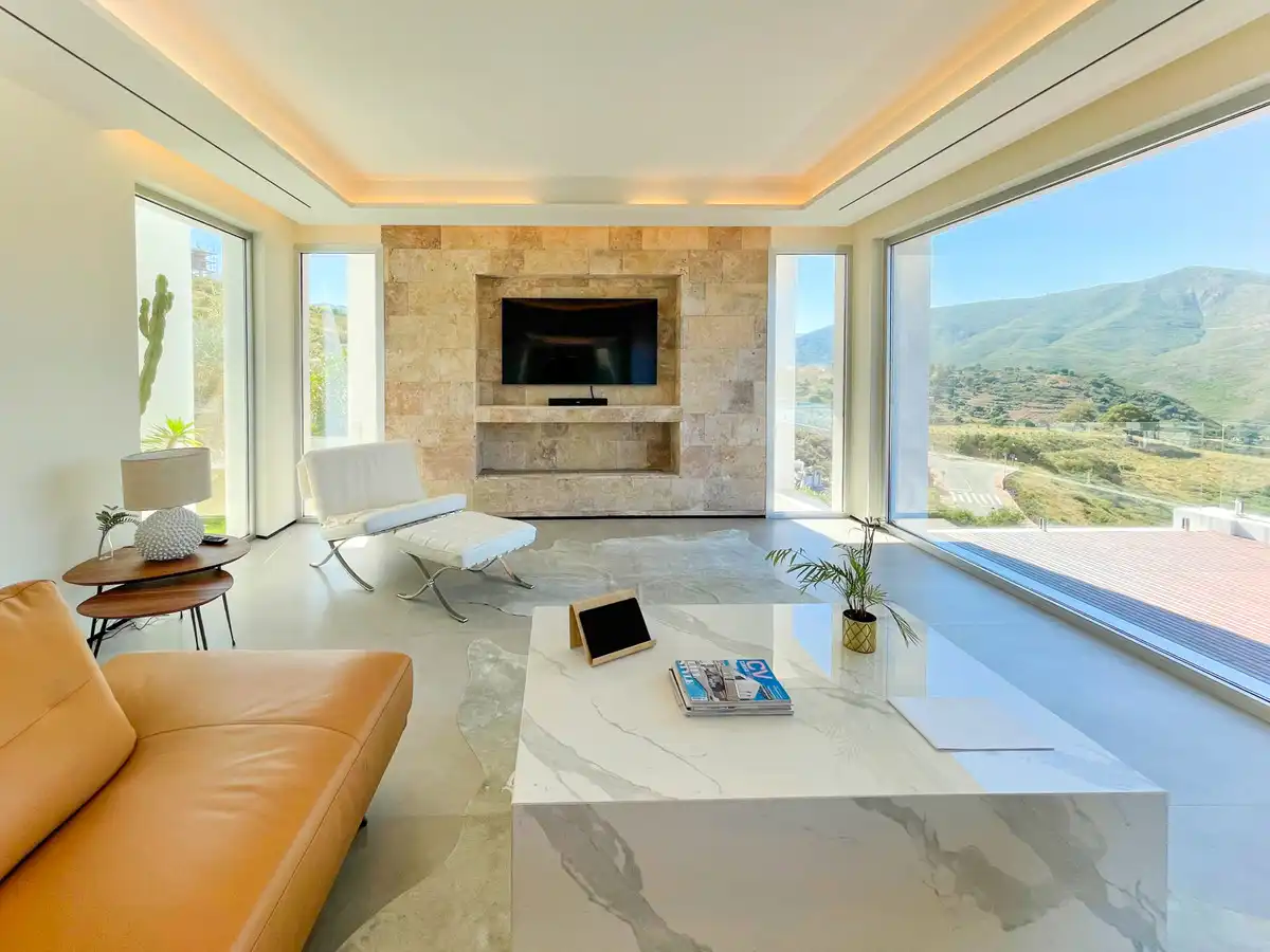 Living room of Houses for sale in Mijas  with Air Conditioner, Private garden and Terrace