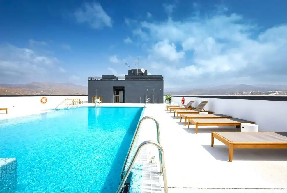 Swimming pool of Flat for sale in Málaga  with Air Conditioner, Heating and Parquet flooring