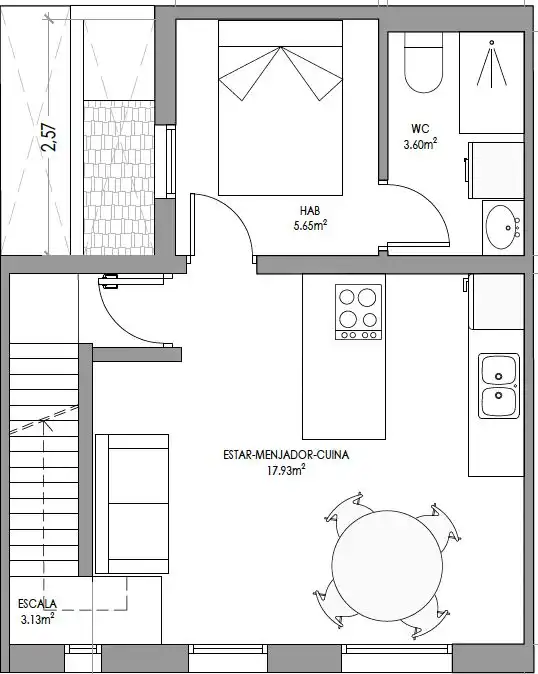 Einfamilien-Reihenhaus zum Verkauf in Badalona mit Klimaanlage, Heizung und Terrasse
