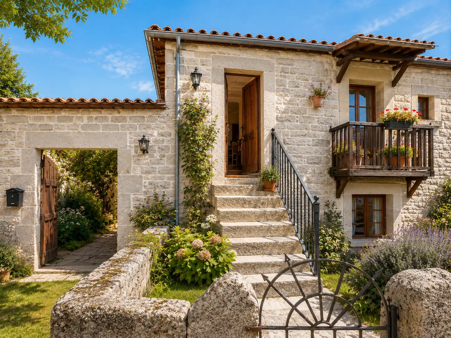 Außenansicht von Einfamilien-Reihenhaus zum Verkauf in San Cristovo de Cea mit Privatgarten und Balkon