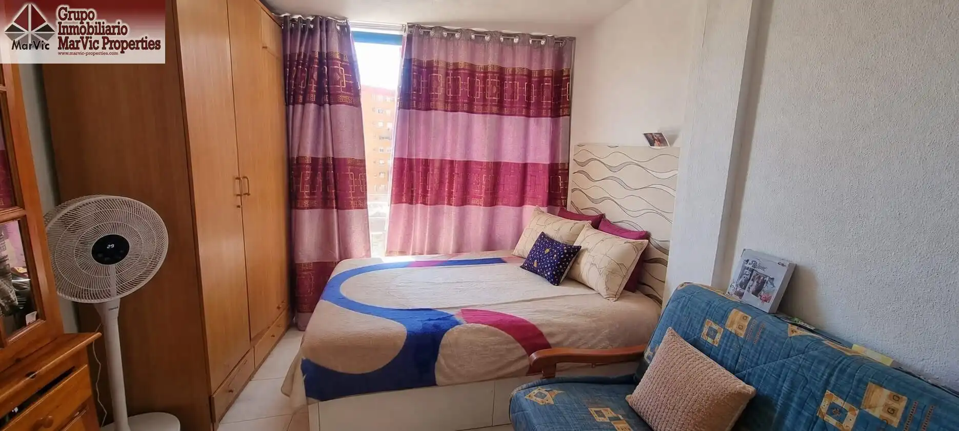 Schlafzimmer von Wohnung zum Verkauf in Benidorm mit Privatgarten, Terrasse und Möbliert