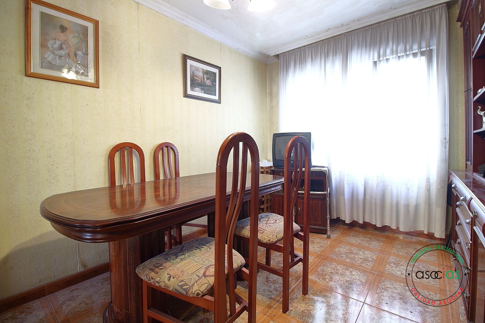Dining room of Flat for sale in Gijón   with Heating, Parquet flooring and Furnished