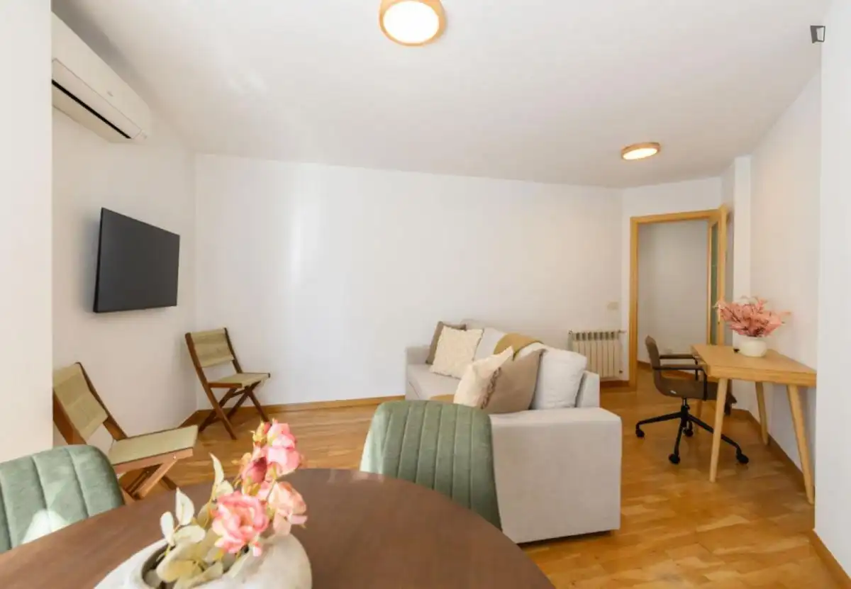 Sala d'estar de Apartament de lloguer en Madrid amb Aire condicionat, Calefacció i Moblat