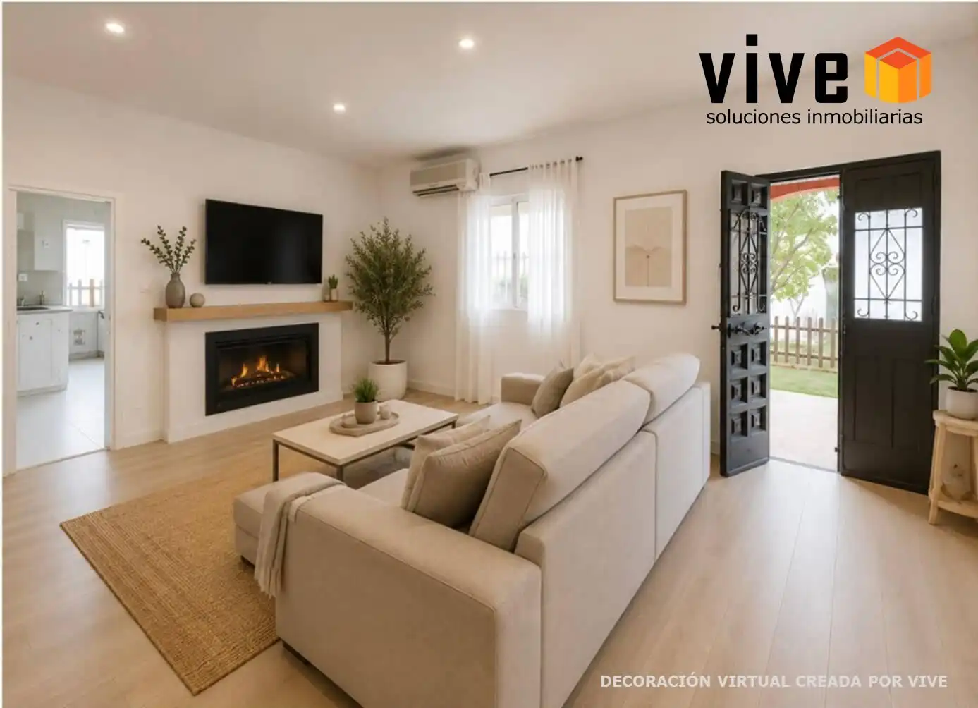 Sala de estar de Casa adosada en venta en Mairena del Aljarafe con Aire acondicionado, Calefacción y Jardín privado