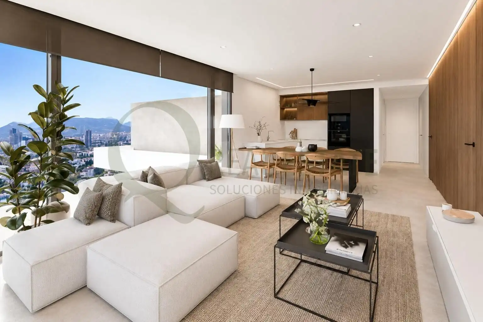 Sala de estar de Piso en venta en Calpe / Calp con Calefacción, Jardín privado y Terraza