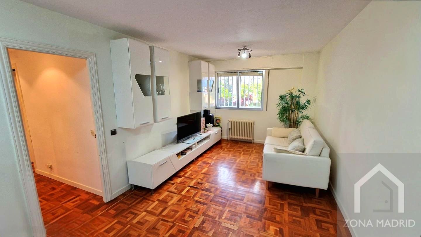 Sala d'estar de Pis en venda en  Madrid Capital amb Aire condicionat i Moblat