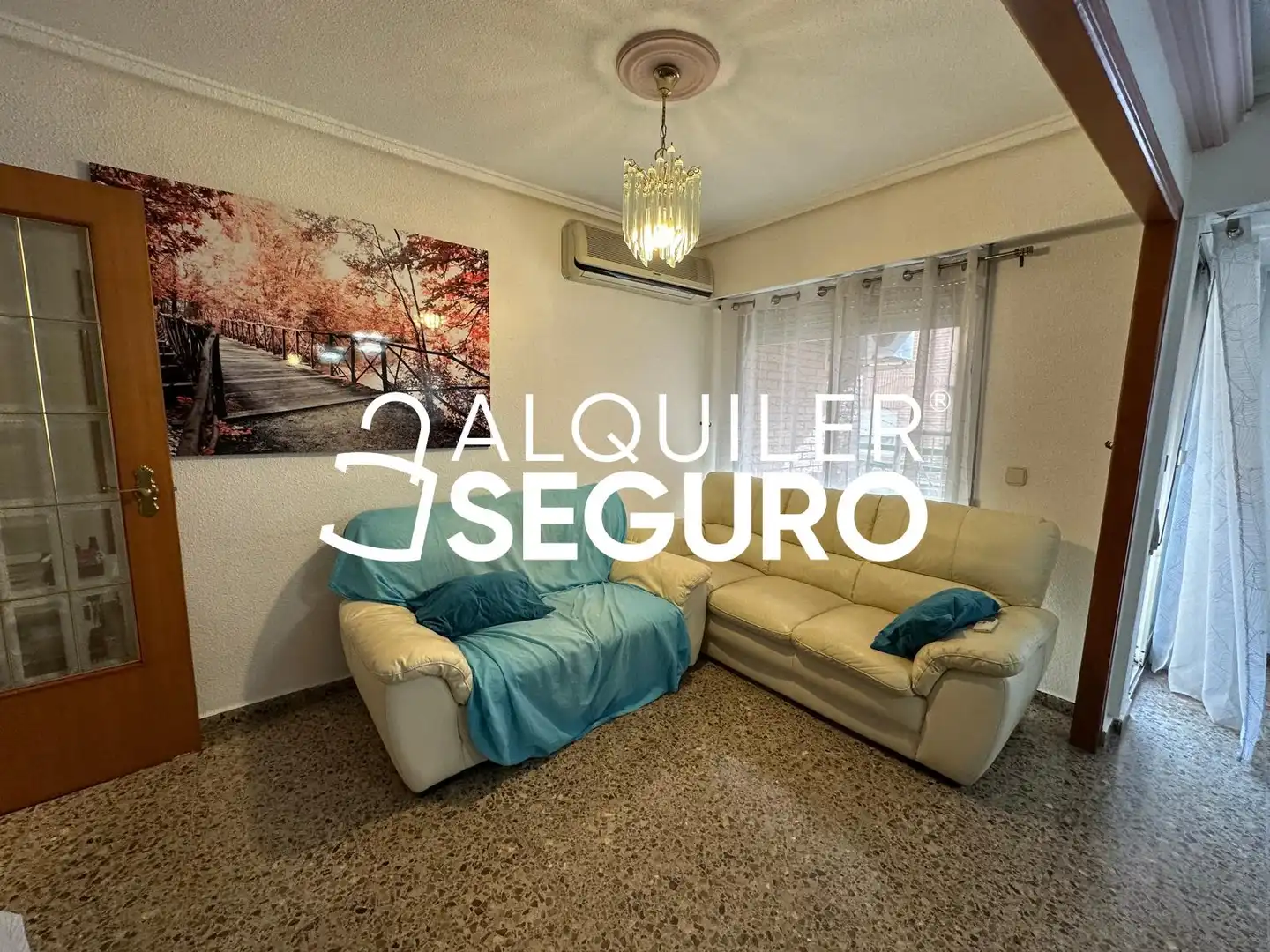 Living room of Flat for rent in Alfafar  with Air Conditioner, Terrace and Furnished