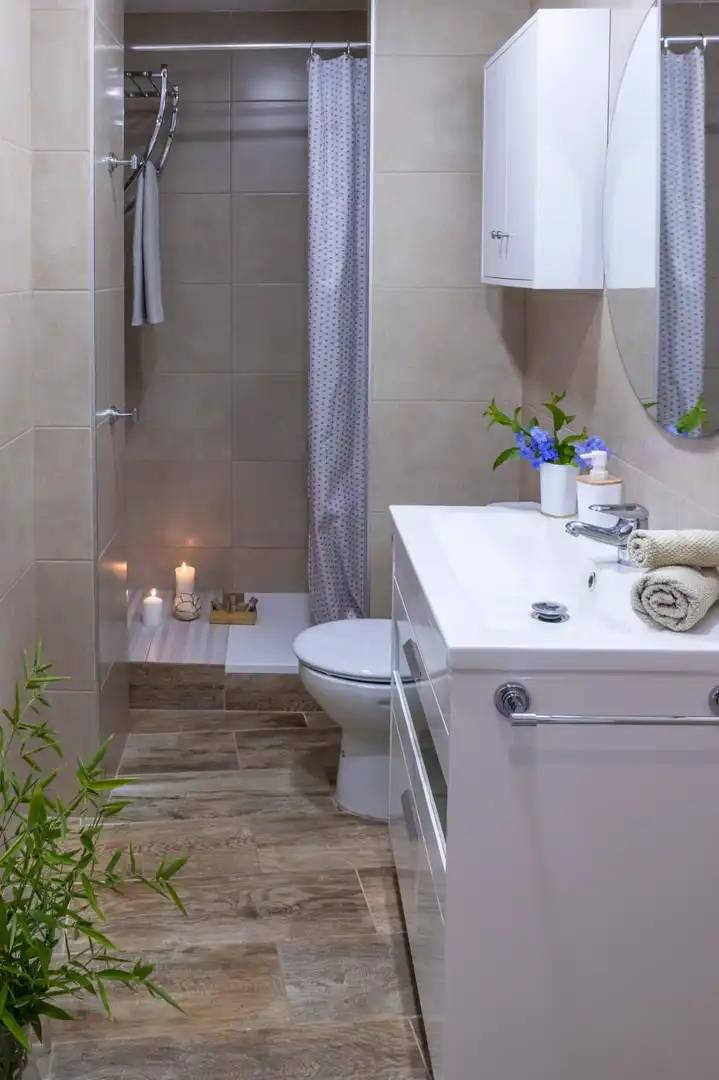 Badezimmer von Wohnungen zur Miete in Altafulla mit Klimaanlage, Heizung und Privatgarten