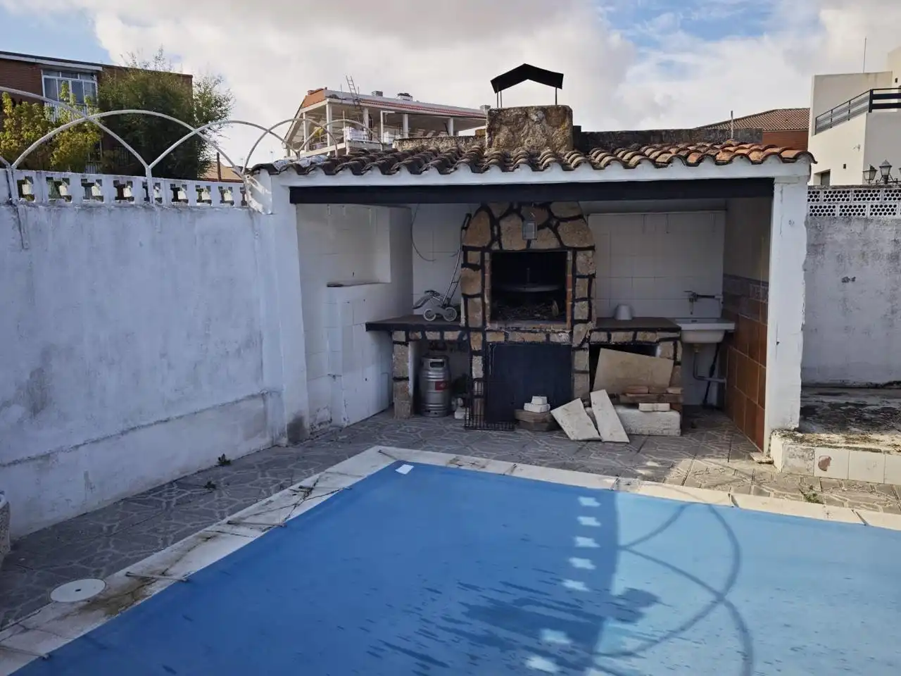 Piscina de Casa adosada en venta en El Álamo con Aire acondicionado, Calefacción y Jardín privado