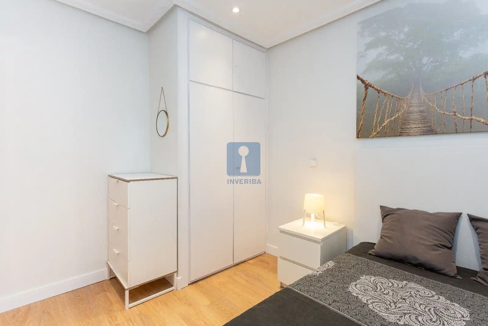 Schlafzimmer von Wohnung zur Miete in Madrid mit Klimaanlage, Heizung und Möbliert