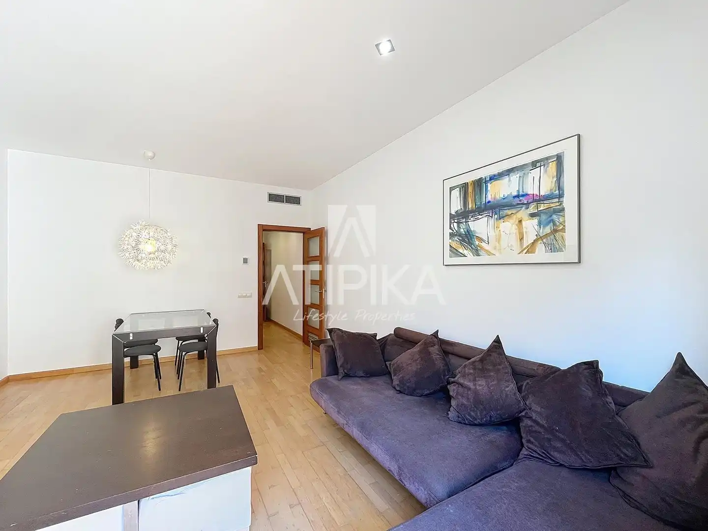 Sala de estar de Piso en venta en Barcelona con Aire acondicionado, Parquet y Amueblado
