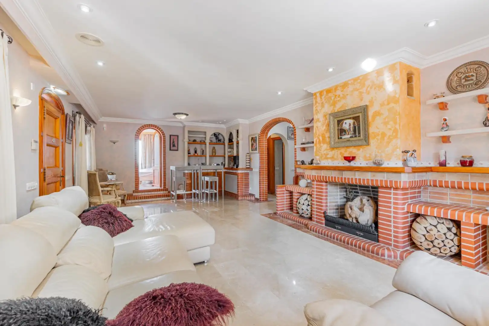 Wohnzimmer von Country house zum Verkauf in  Palma de Mallorca mit Klimaanlage, Privatgarten und Terrasse