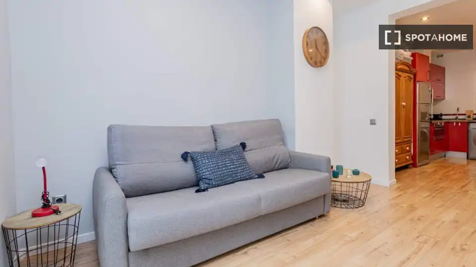 Living room of Flat for rent in Madrid  with Air Conditioner, Heating and Furnished