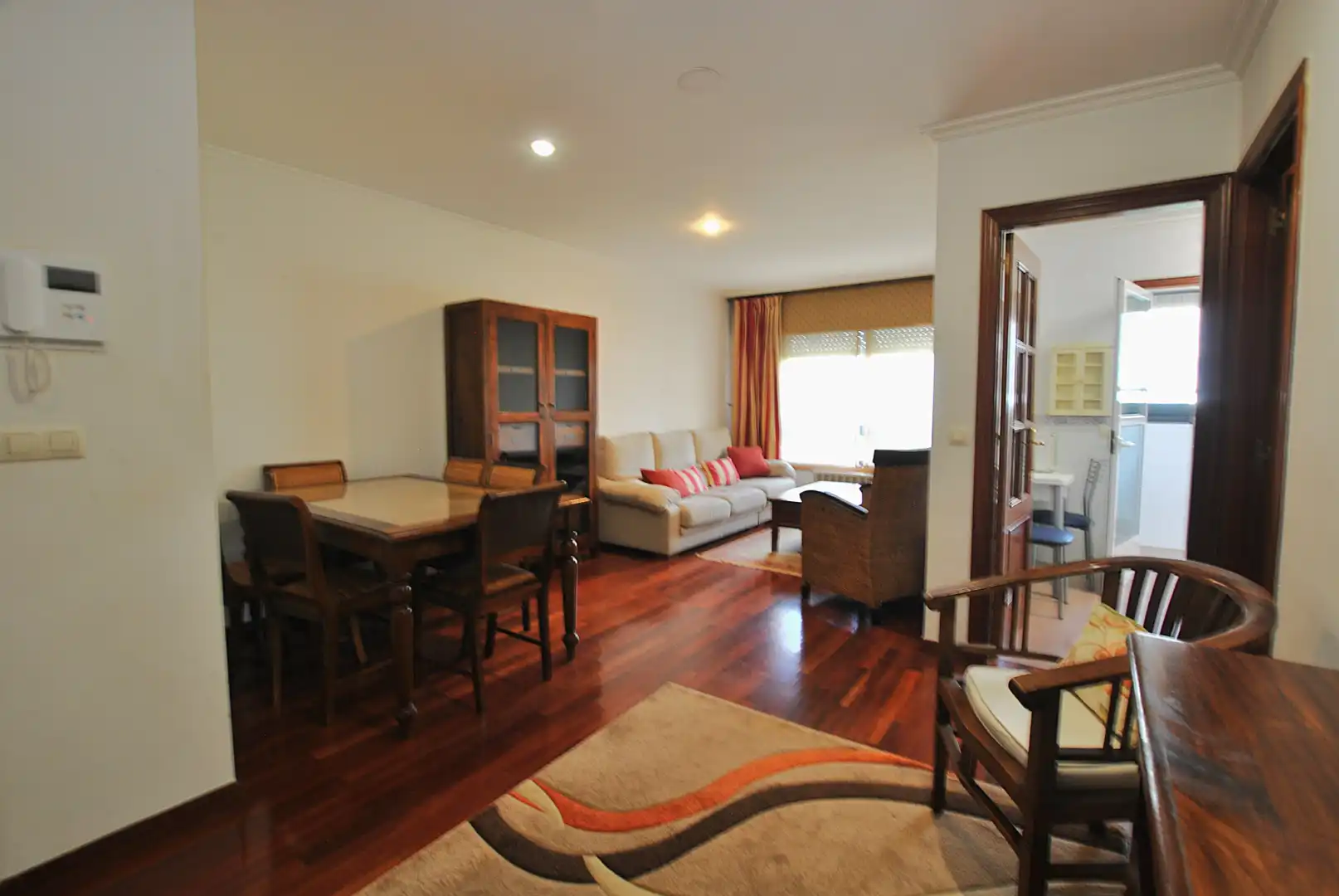 Living room of Flat for sale in Vigo   with Heating, Private garden and Parquet flooring