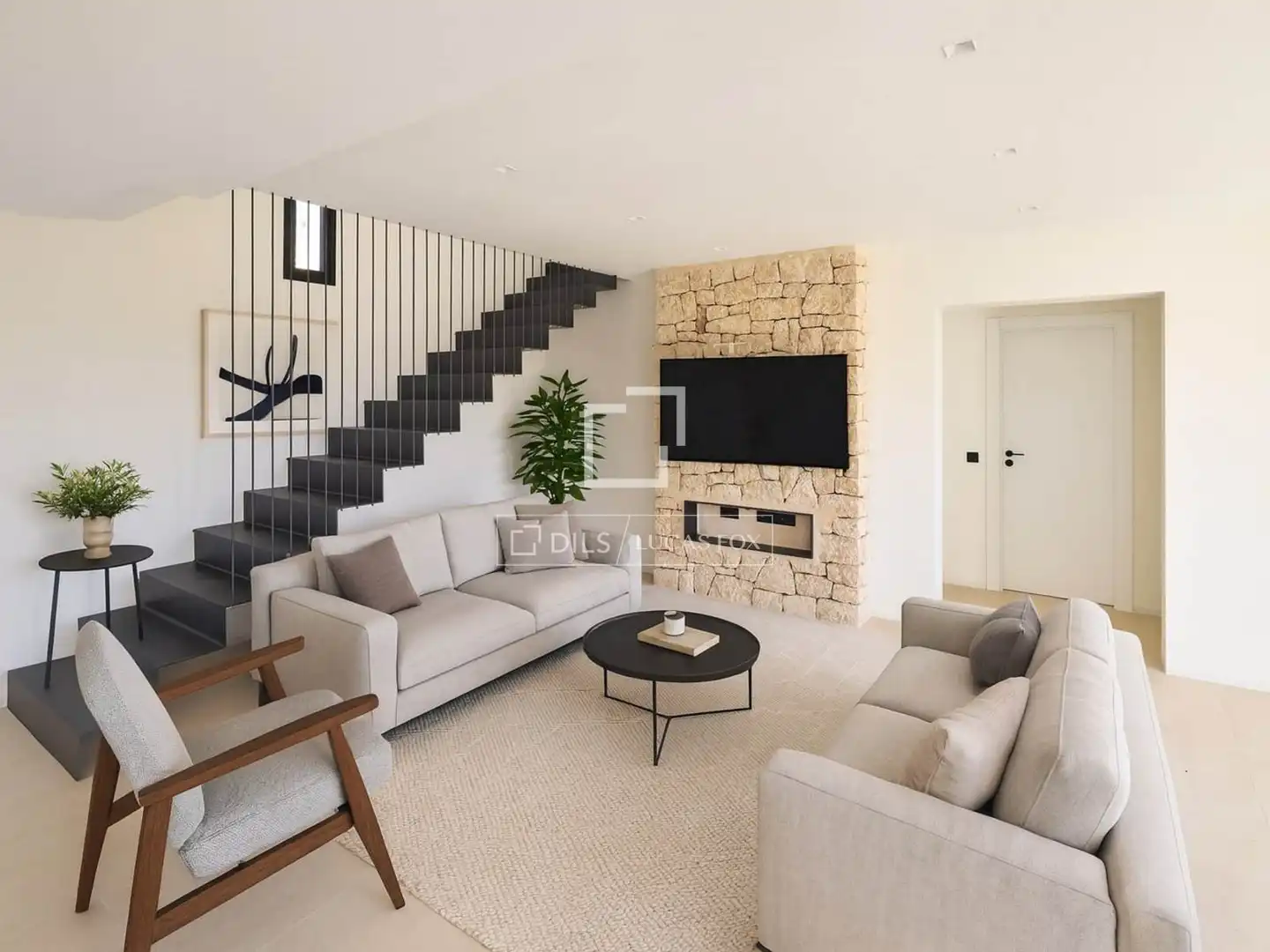 Sala d'estar de Casa o xalet en venda en Santa Eulària des Riu amb Aire condicionat, Piscina i Balcó