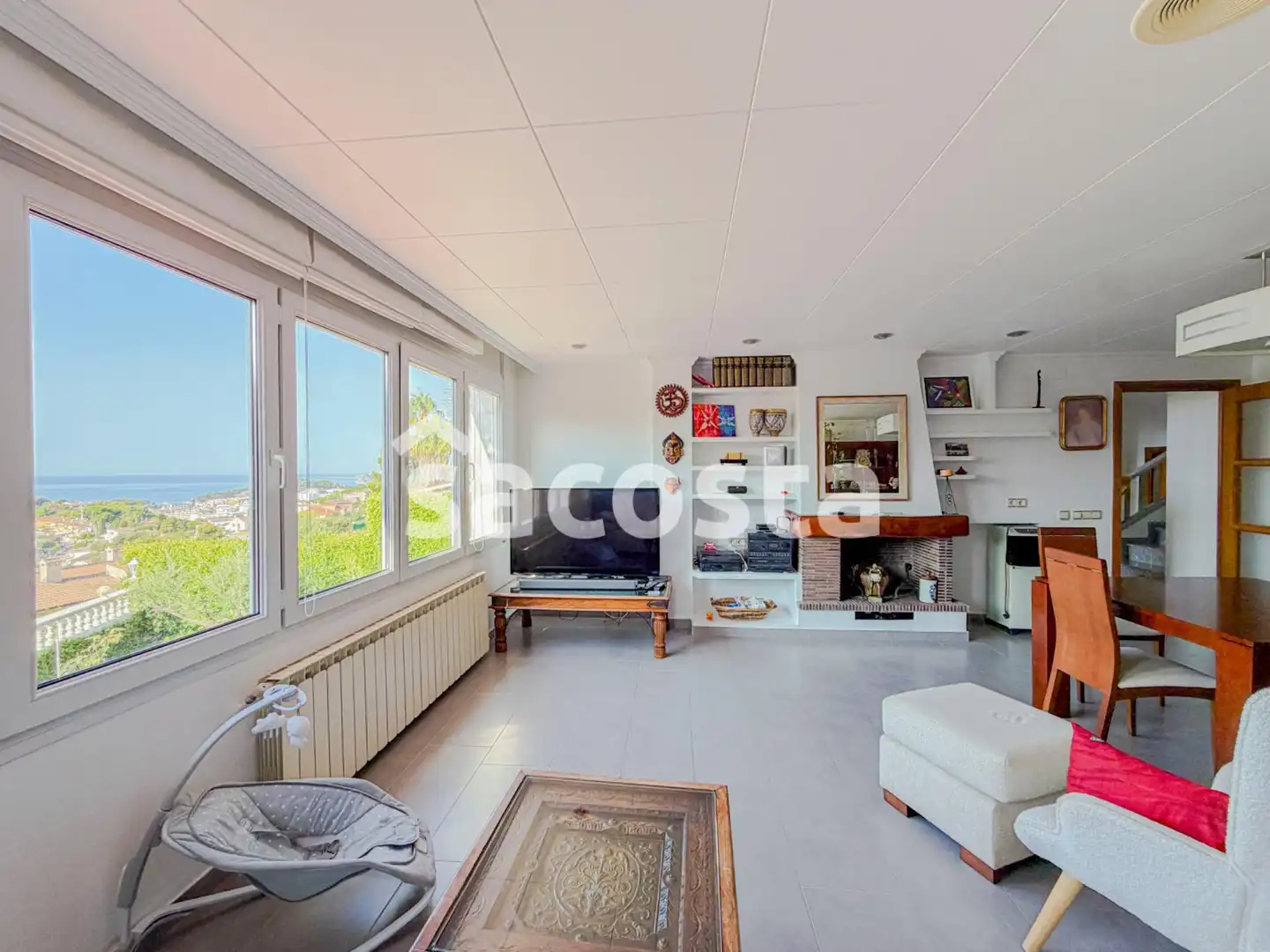 Wohnzimmer von Haus oder Chalet zum Verkauf in Lloret de Mar mit Klimaanlage, Heizung und Terrasse