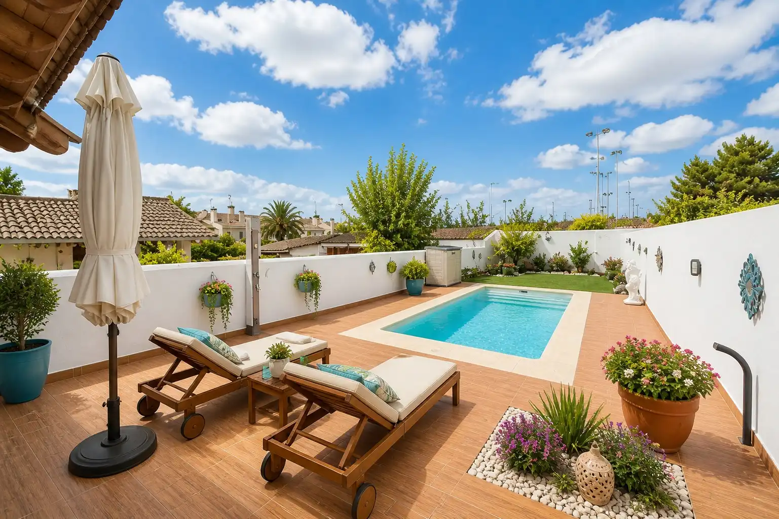Terraza de Casa adosada en venta en Rivas-Vaciamadrid con Aire acondicionado, Calefacción y Jardín privado