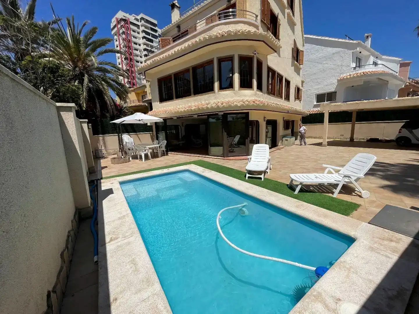 Piscina de Casa o xalet de lloguer en La Pobla de Farnals amb Aire condicionat, Parquet i Traster