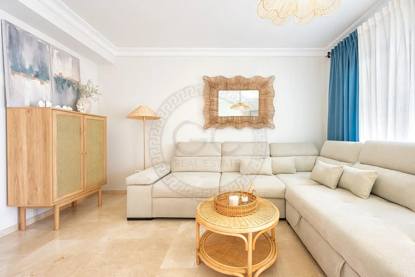 Sala de estar de Casa adosada de alquiler en Mogán con Aire acondicionado, Jardín privado y Terraza