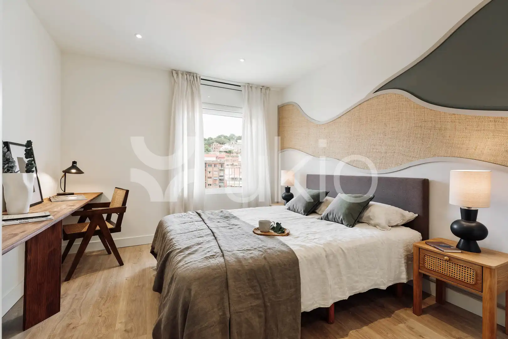Schlafzimmer von Wohnungen zur Miete in Barcelona mit Klimaanlage, Heizung und Möbliert
