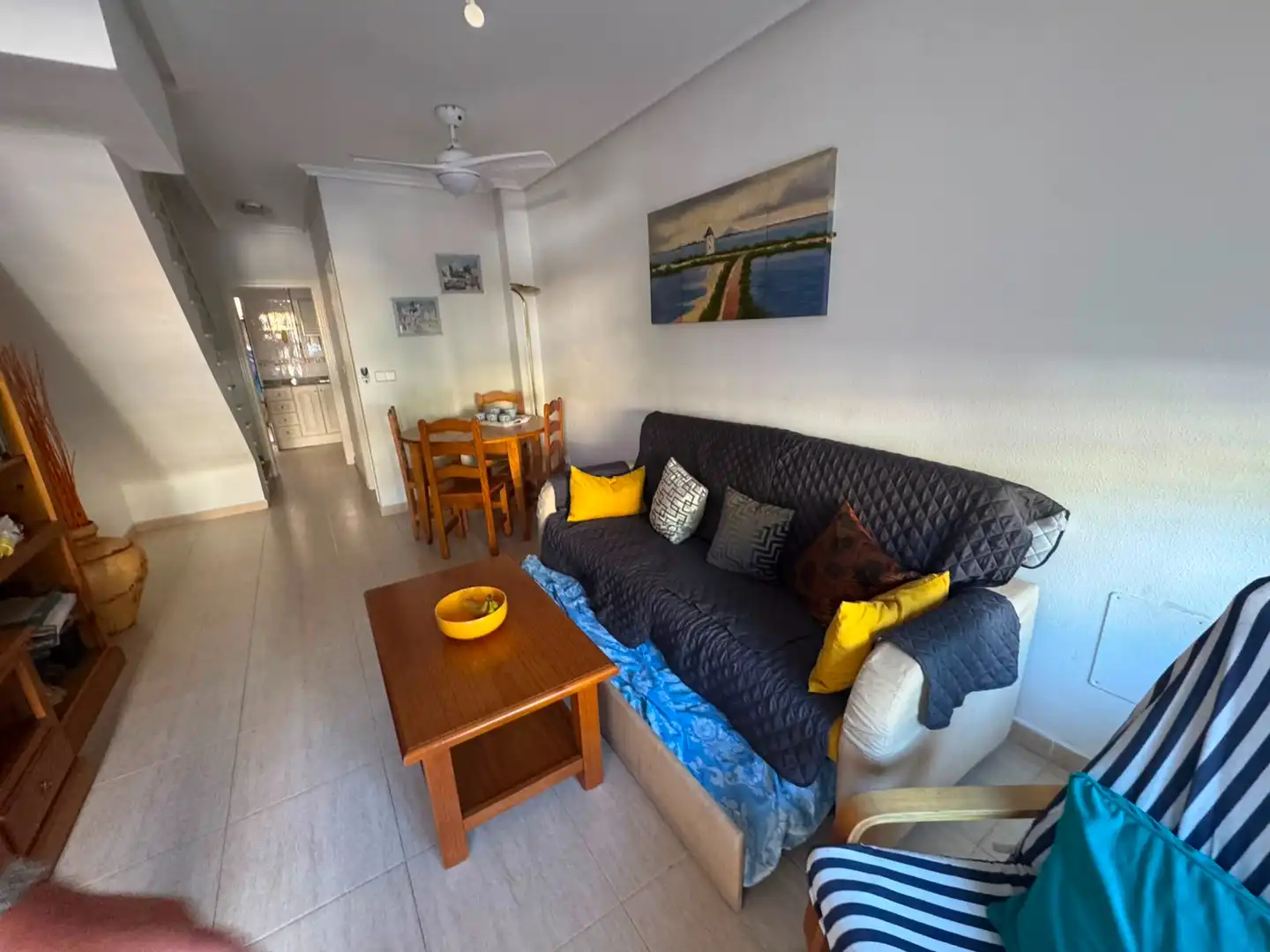 Sala d'estar de Casa adosada en venda en San Javier amb Aire condicionat, Terrassa i Moblat