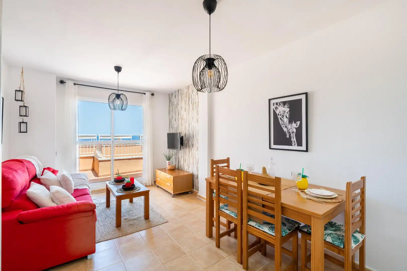Wohnzimmer von Maisonette zum Verkauf in Mojácar mit Klimaanlage, Privatgarten und Terrasse