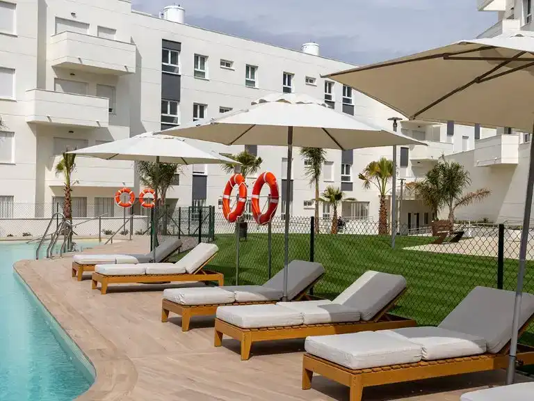Terrasse von Wohnung zur Miete in Málaga Capital mit Klimaanlage und Schwimmbad