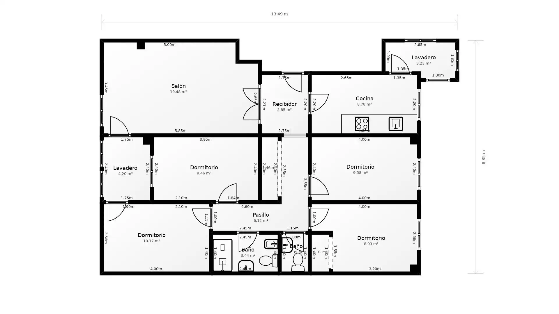 Wohnung zum Verkauf in Burriana / Borriana mit Klimaanlage, Heizung und Abstellraum