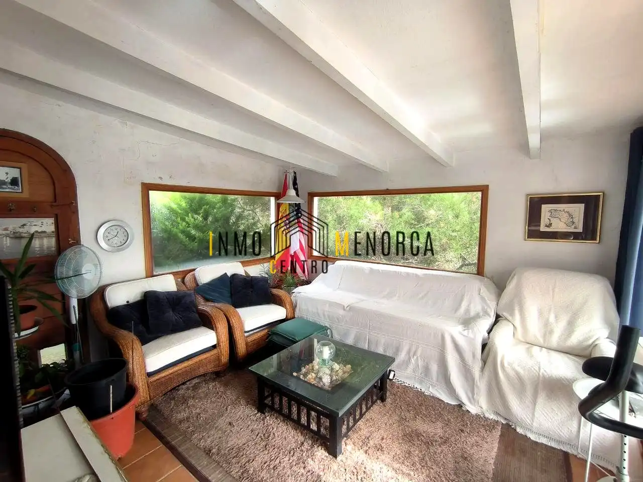 Sala d'estar de Casa o xalet en venda en Maó - Mahón amb Aire condicionat, Jardí privat i Terrassa