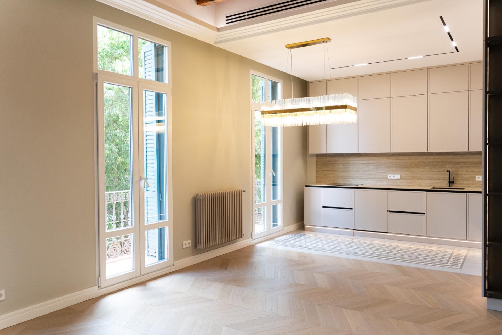 Kitchen of Flat for sale in  Barcelona Capital  with Air Conditioner, Heating and Terrace