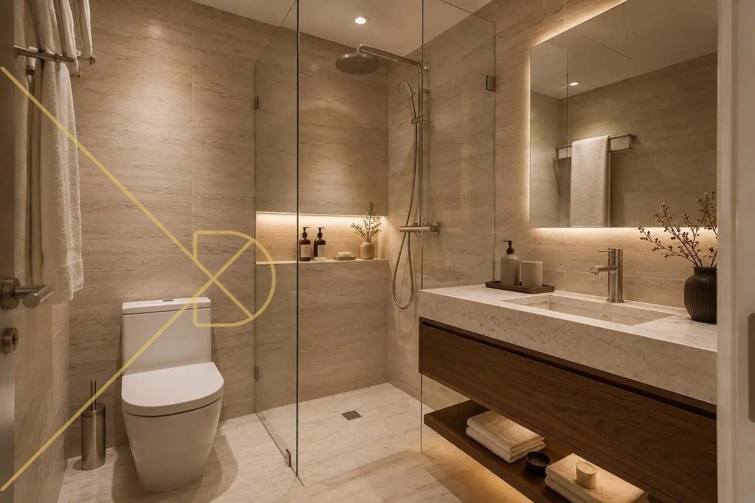 Badezimmer von Dachboden zum Verkauf in Barcelona mit Klimaanlage, Heizung und Parkett