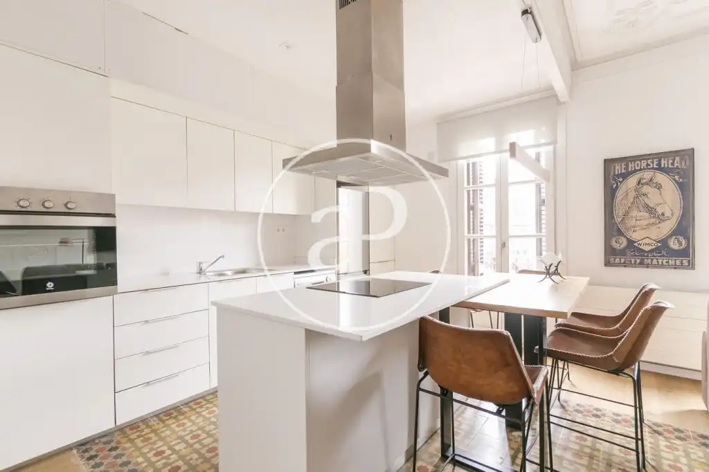 Cocina de Piso de alquiler en Barcelona con Aire acondicionado, Calefacción y Amueblado