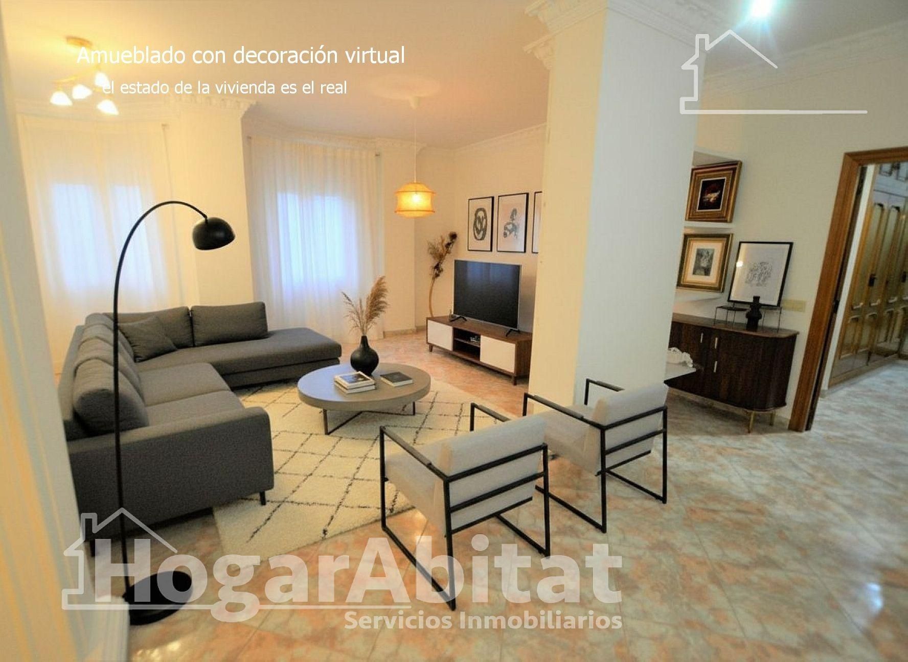 Living room of Apartment for sale in  Valencia Capital  with Heating, Private garden and Community pool