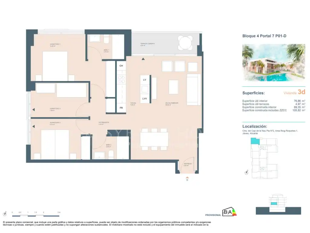 Apartamento en venta en Jávea / Xàbia con Aire acondicionado, Piscina y Horno