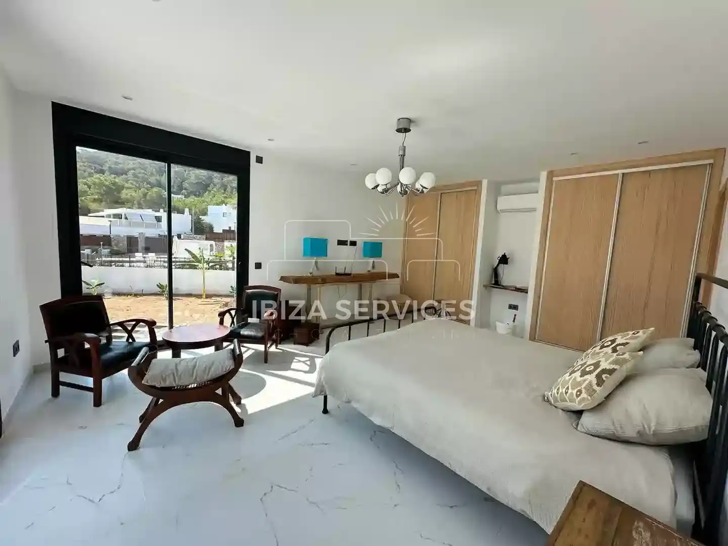 Habitación de Casa o chalet de alquiler en Santa Eulària des Riu con Aire acondicionado, Jardín privado y Piscina