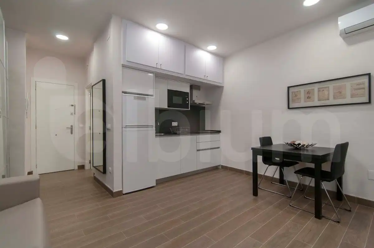 Cocina de Estudio de alquiler en Barcelona con Aire acondicionado, Calefacción y Amueblado