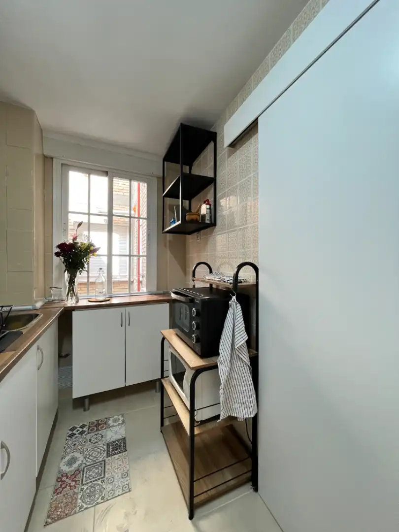 Küche von Wohnung zur untervermieten in Madrid mit Klimaanlage, Terrasse und Möbliert