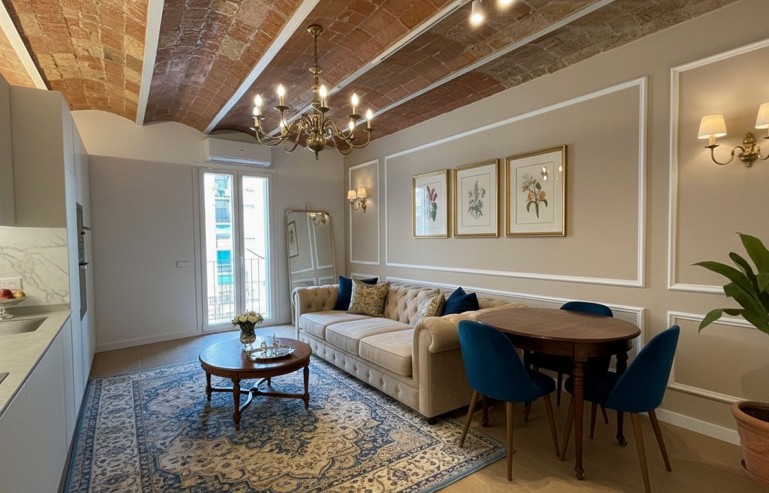 Living room of Flat for sale in  Barcelona Capital  with Air Conditioner, Furnished and Oven