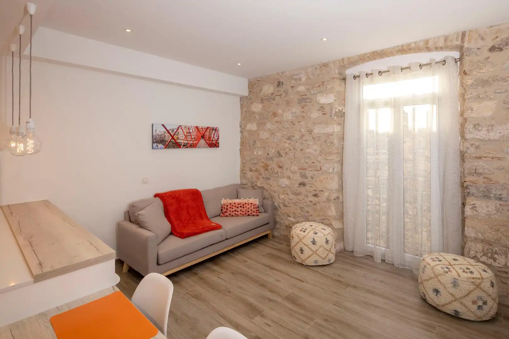 Sala de estar de Piso en venta en Girona con Aire acondicionado, Amueblado y Balcón
